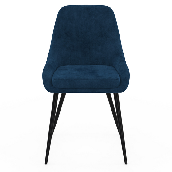 Lot de 4 chaises THALYA en velours bleu avec accoudoirs - Image 4