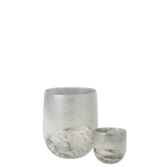 Photophore en verre gris 18.5x18.5x22 cm - J-Line - Image 2