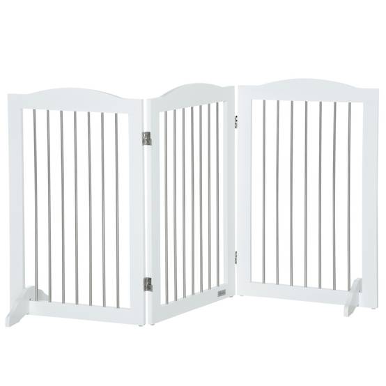 Panneau de séparation pour chien, MDF, blanc, 154 x 30 x 80 cm - PANGIVO - Image 1