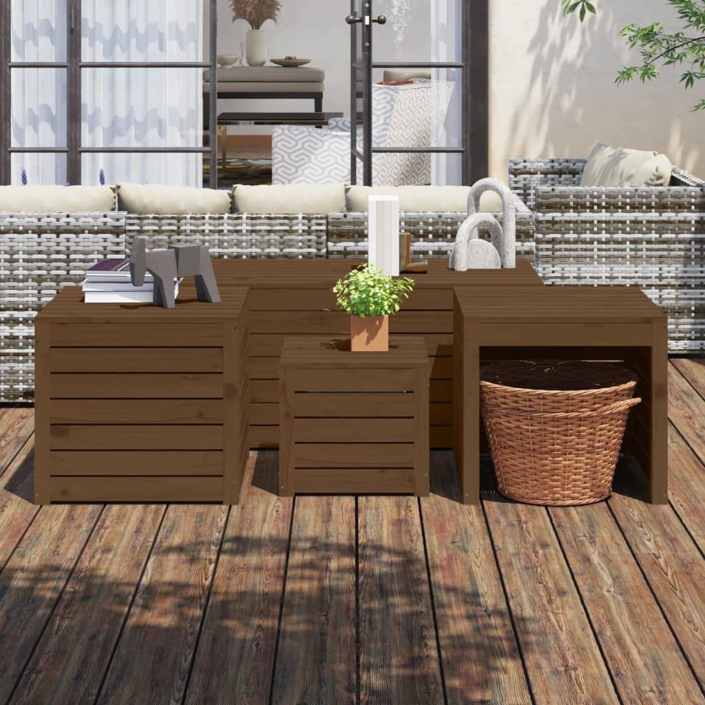 Coffres de jardin 4 pcs bois de pin marron miel 101 x 50.5 x 46.5 cm - PANGIVO - Image 1
