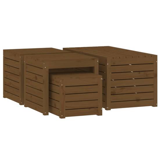 Coffres de jardin 4 pcs bois de pin marron miel 101 x 50.5 x 46.5 cm - PANGIVO - Image 5