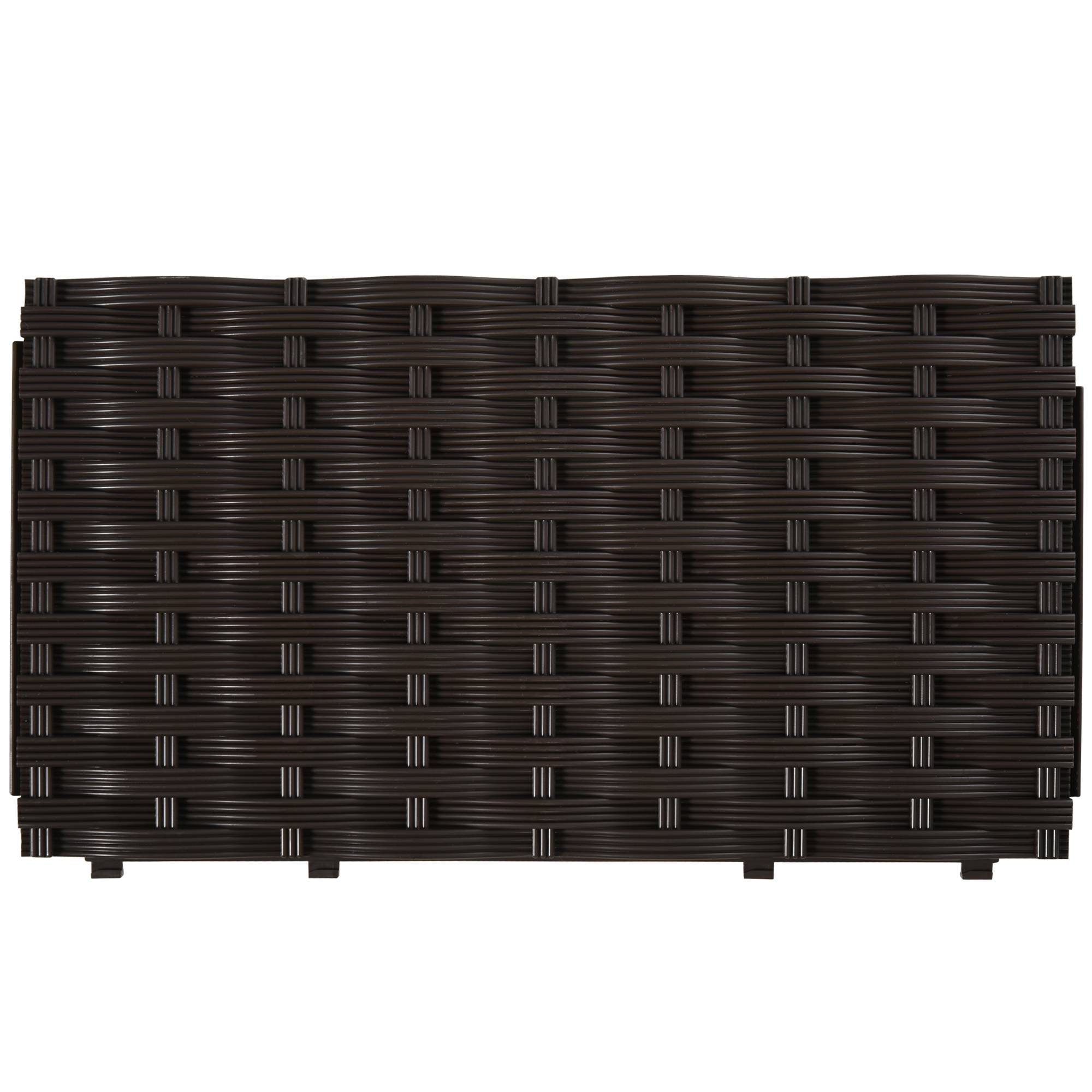 Bac surélevé, jardinière drainage, aspect rotin, plastique, brun, 40x40x44 cm - Image 10