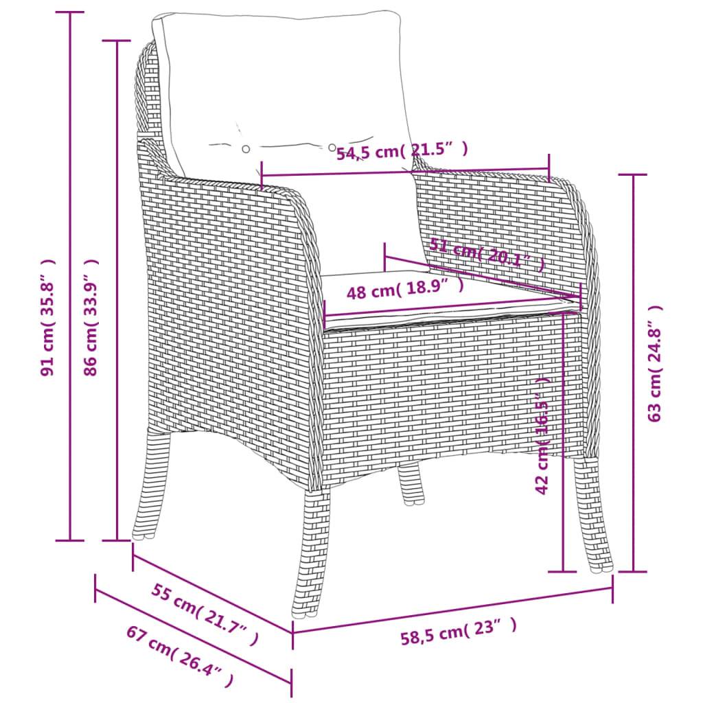 Prolenta Premium - Chaises de jardin rotin beige  58,5 x 67 x 86 cm  - Prolenta premium p3172.5 - Image 10