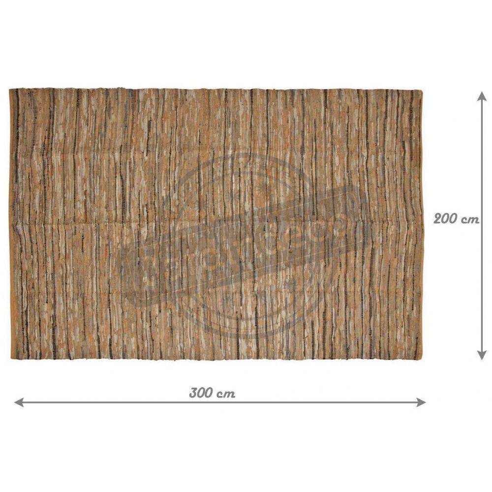 Aubry Gaspard - Tapis en coton recyclé et cuir 300 x 200 cm - Image 3