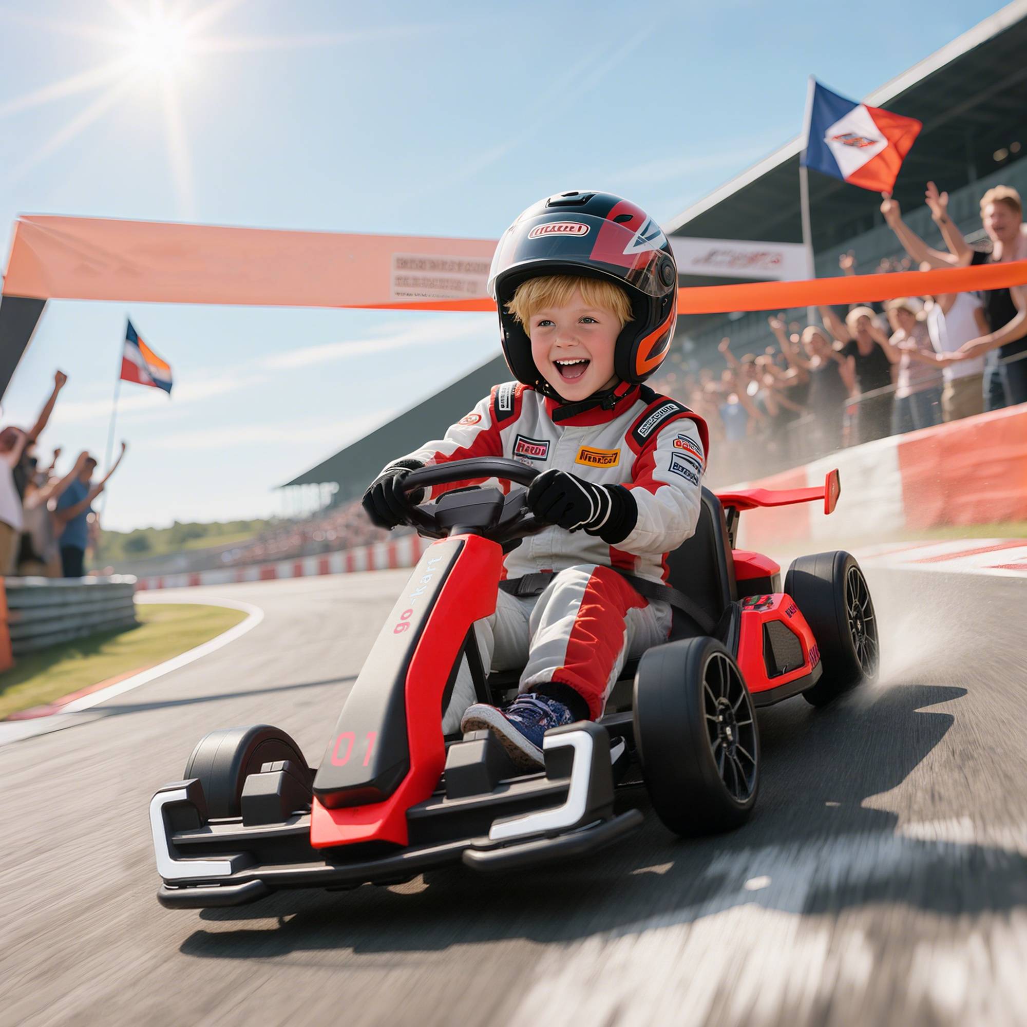 Sans Marque - Kart électrique enfants klaxon musique siège réglable 12 km/h plastique métal rouge - Image 3