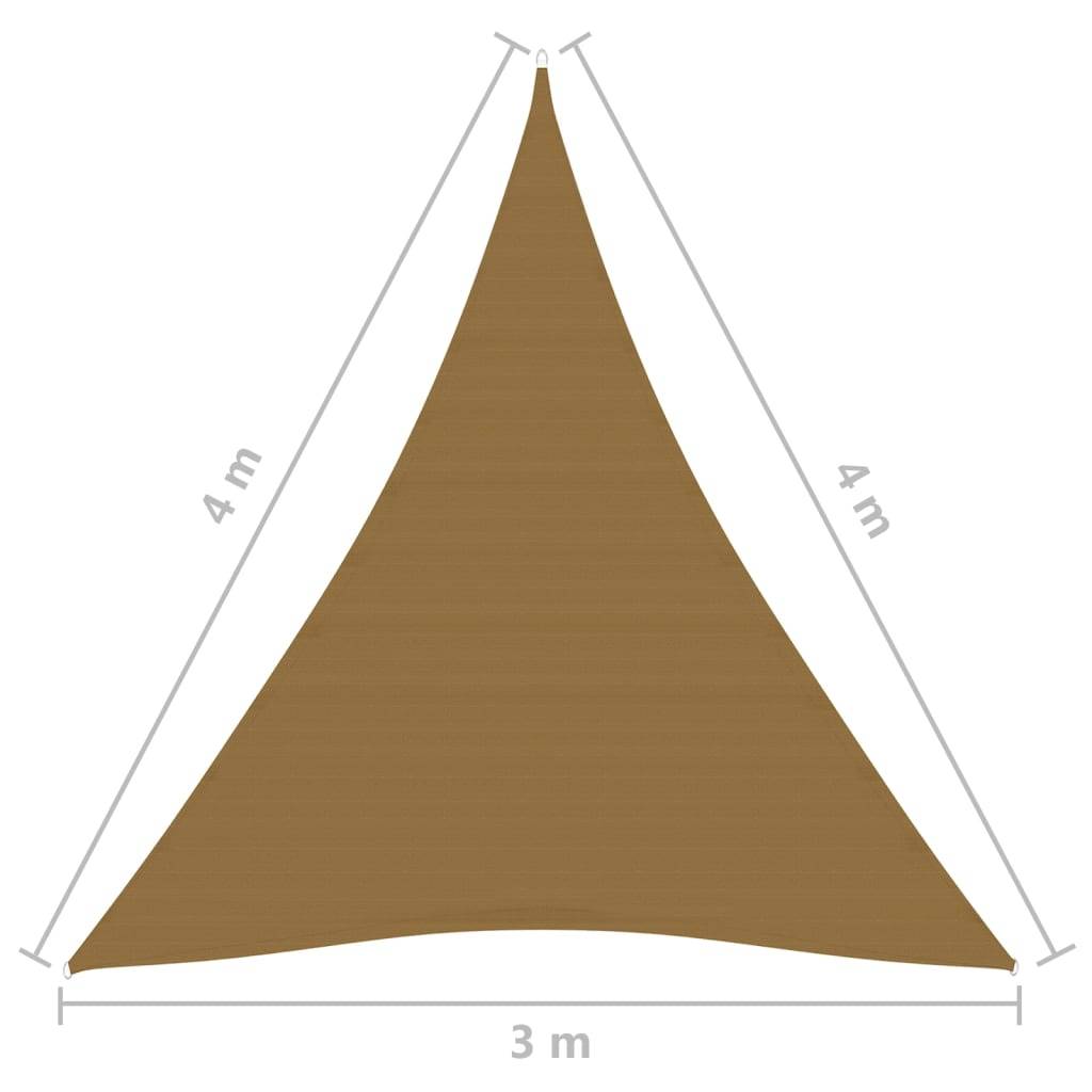 Helloshop26 - Voile toile d'ombrage parasol 160 g/m² PEHD 3 x 4 x 4 m taupe - Image 6