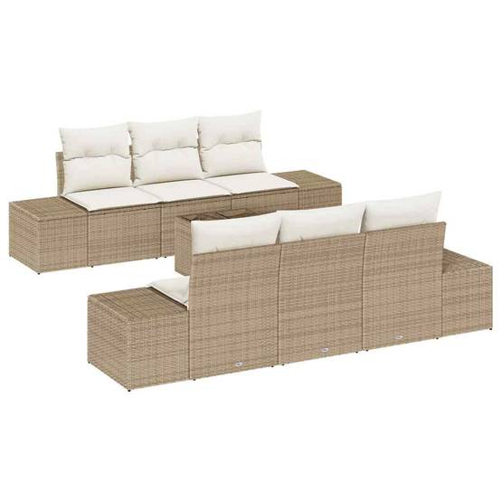 ComfortXL - Salon de jardin 6 places en polyrotin modulable léger résistant aux UV pour jardin Beige – ComfortXL Outdoor Living - Image 2
