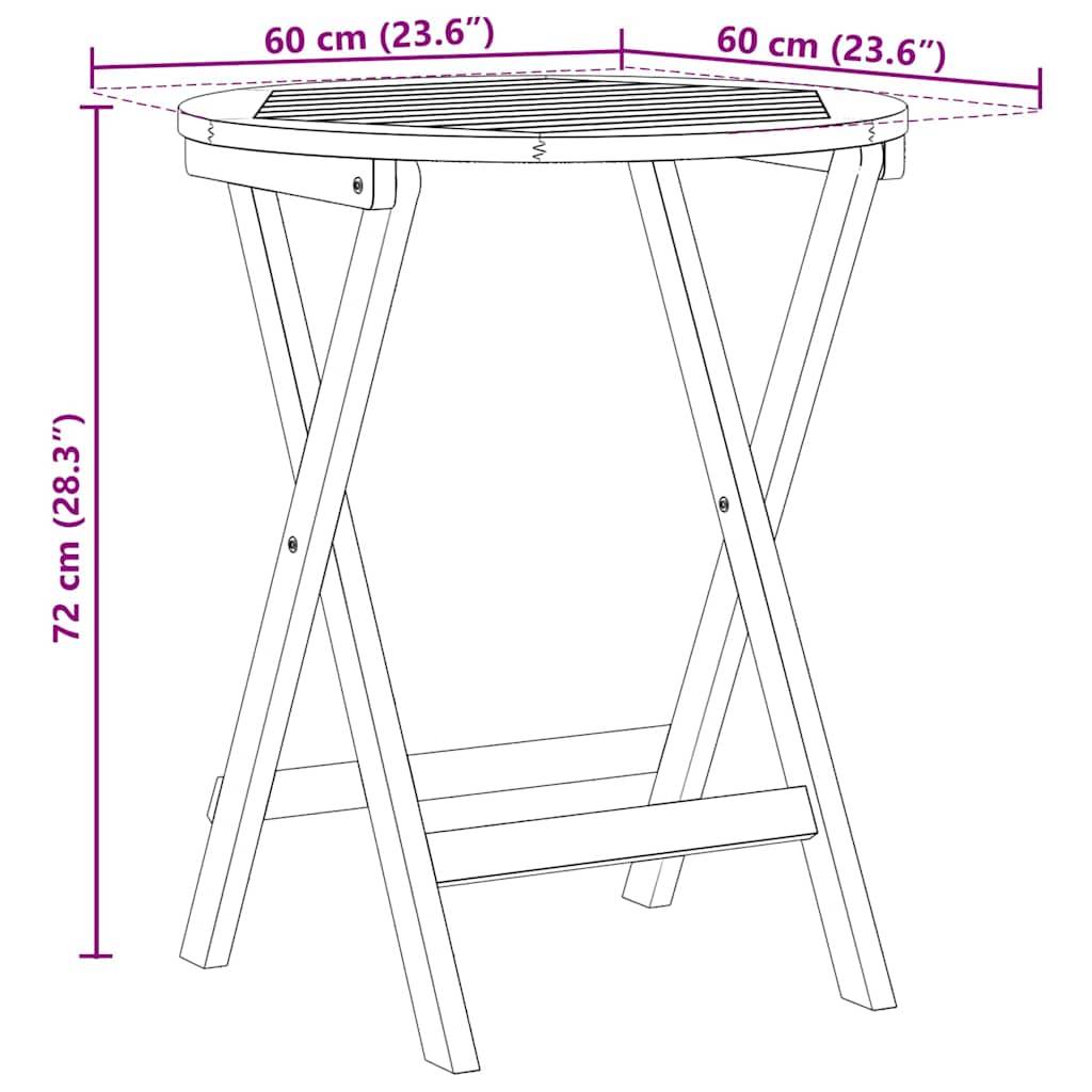 Petite Table de Jardin Pliable 2 Personnes, Carrée 60cm en Acacia, Facile à Ranger – ComfortXL Outdoor Living - Image 7