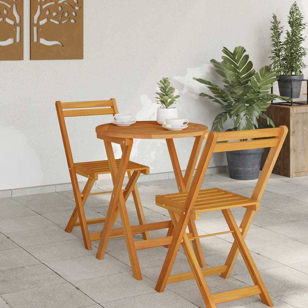 Petite Table de Jardin Pliable 2 Personnes, Carrée 60cm en Acacia, Facile à Ranger – ComfortXL Outdoor Living - Image 3