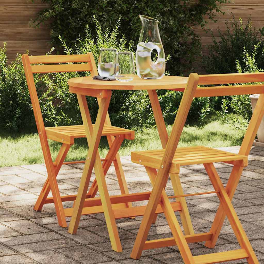 Petite Table de Jardin Pliable 2 Personnes, Carrée 60cm en Acacia, Facile à Ranger – ComfortXL Outdoor Living - Image 1