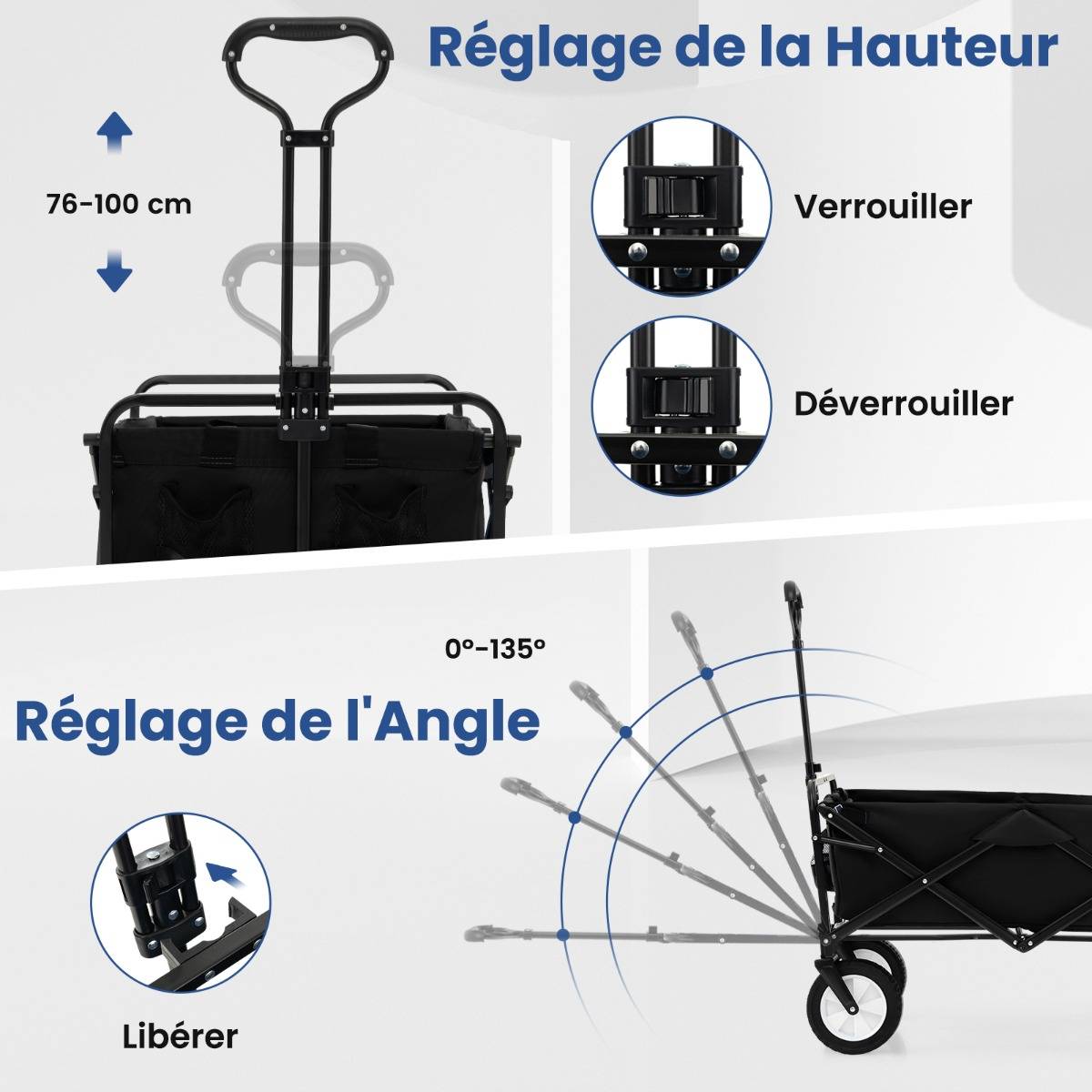 QHYXT Grand Chariot De Jardin Robuste, Chariot À 4 Roues Dump Brouette Camion Basculant Remorque