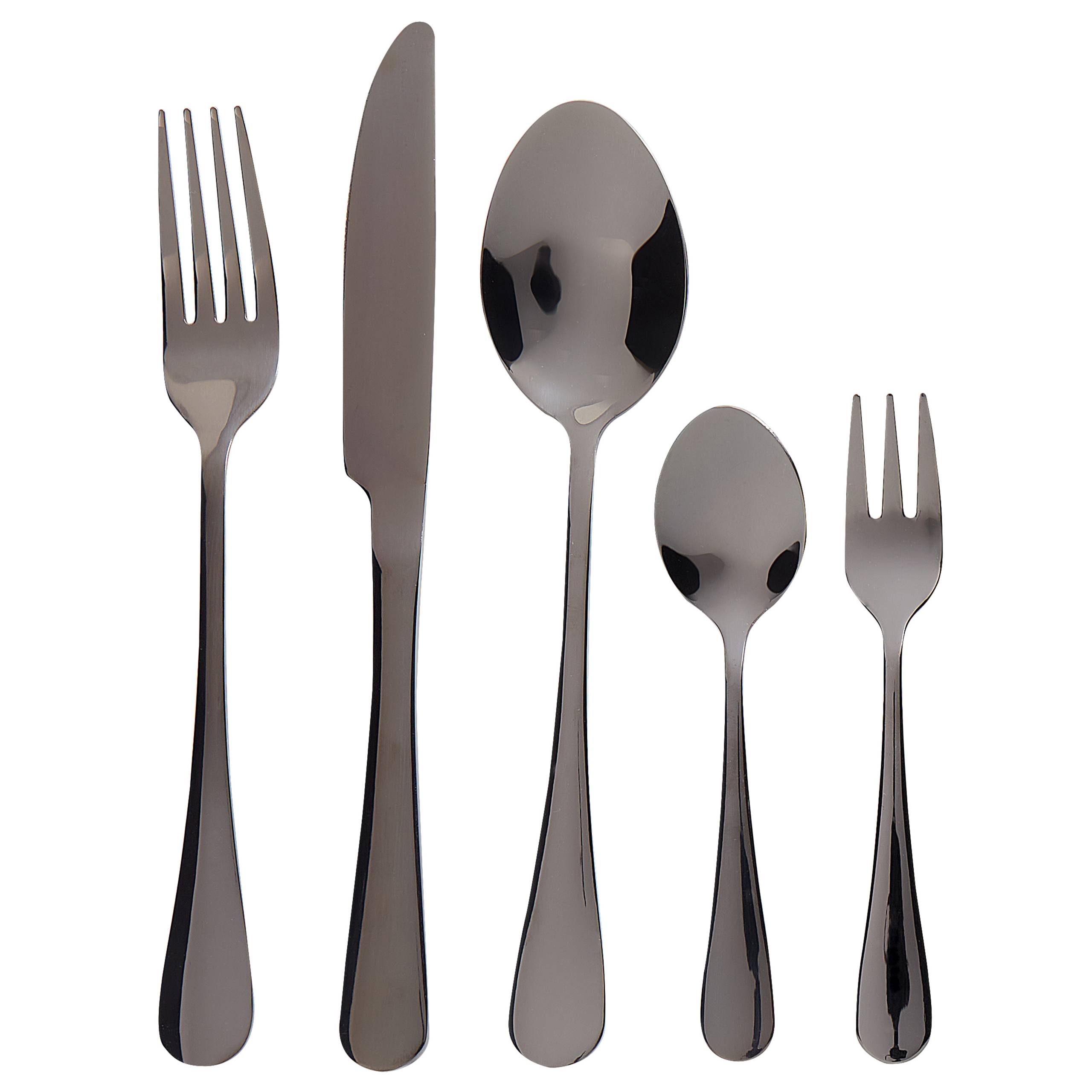 Beliani - Ensemble de couverts Acier inox Noir FUSILLI - 5x23x2- Beliani - Image 2