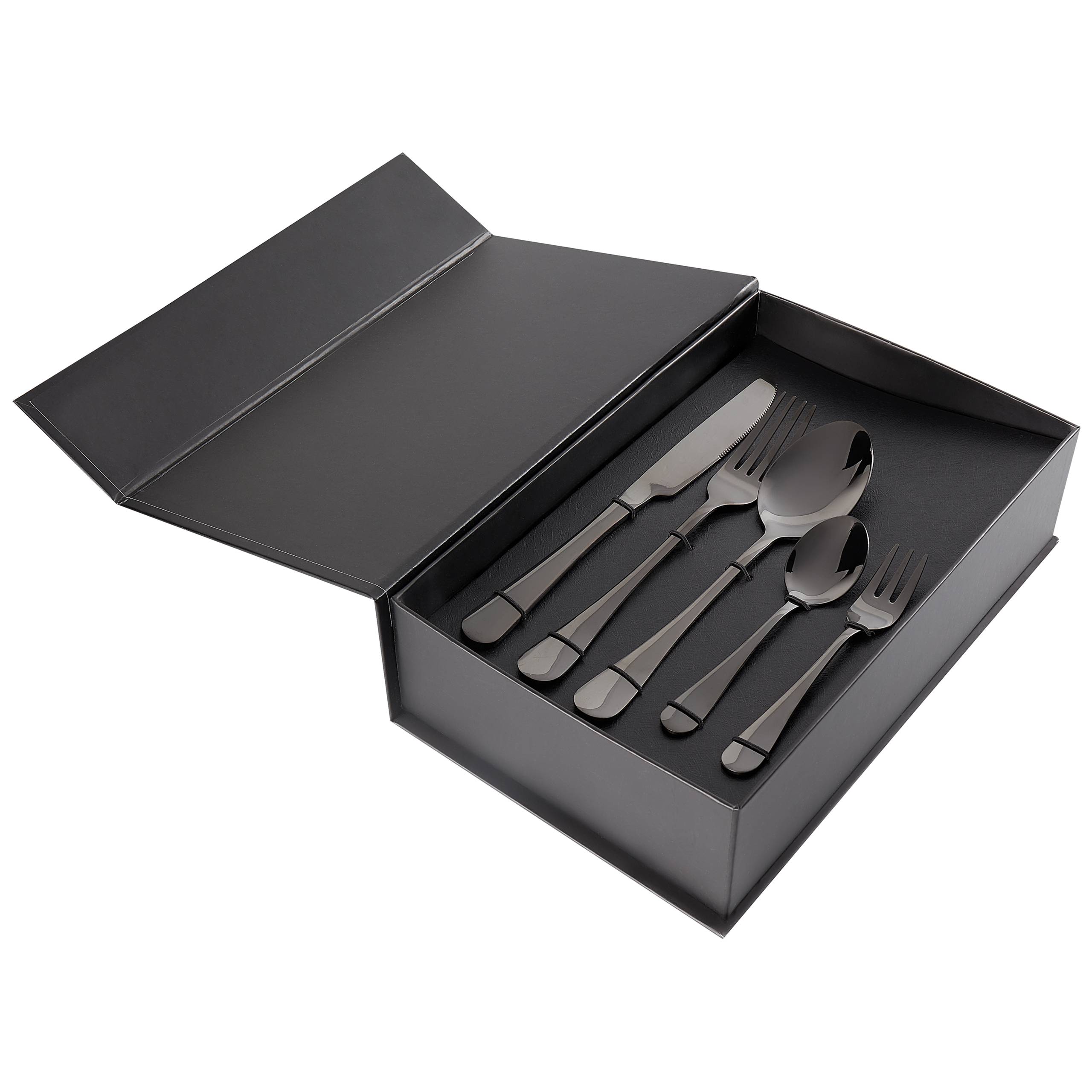 Beliani - Ensemble de couverts Acier inox Noir FUSILLI - 5x23x2- Beliani - Image 5
