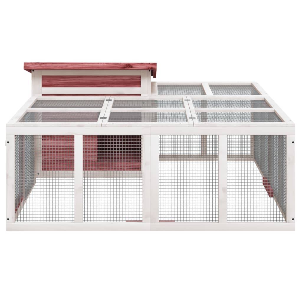 Clapier à lapins en bois avec enclos extérieur pour jardin moka – ComfortXL Outdoor Living - Image 3