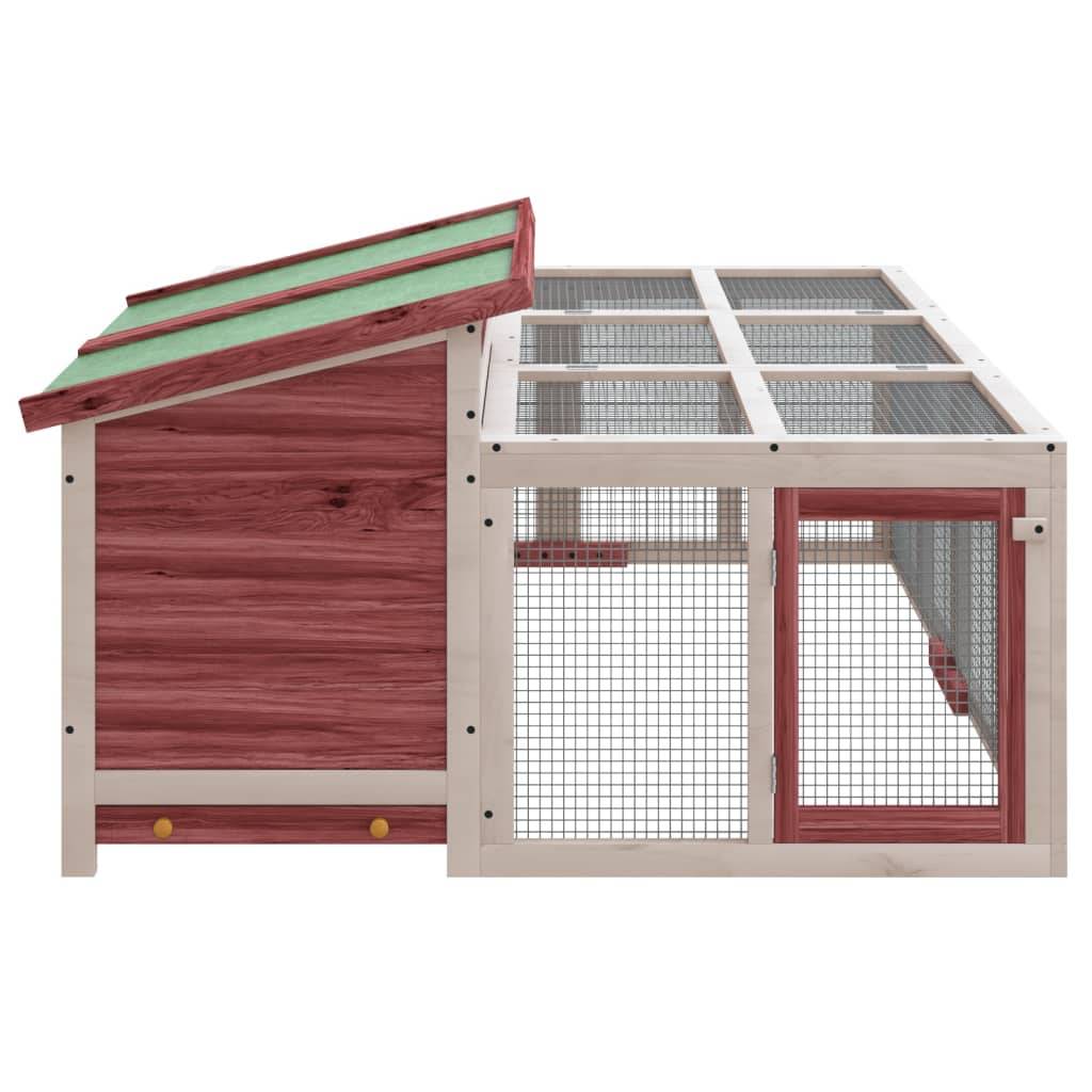 Clapier à lapins en bois avec enclos extérieur pour jardin moka – ComfortXL Outdoor Living - Image 5