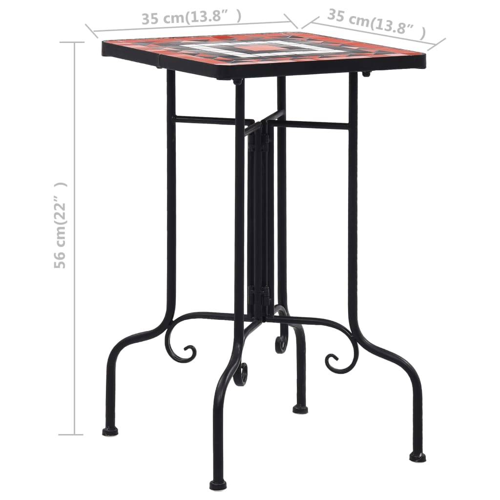 Maison Chic - Table de jardin - Table de bistro mosaïque Terre cuite et blanc Céramique HL915 - Image 7