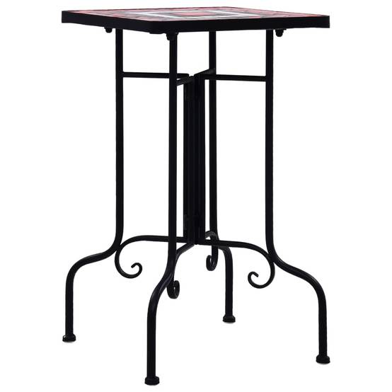 Maison Chic - Table de jardin - Table de bistro mosaïque Terre cuite et blanc Céramique HL915 - Image 3