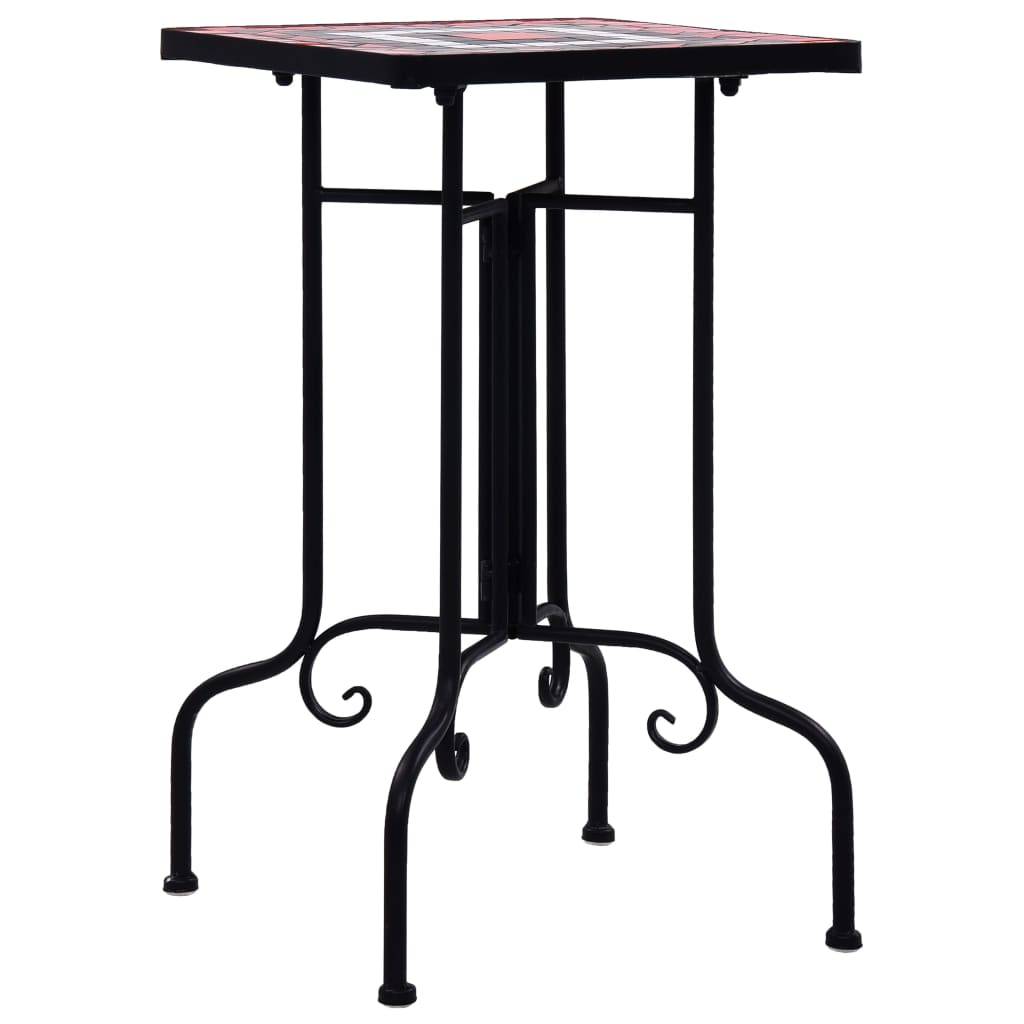 Maison Chic - Table de jardin - Table de bistro mosaïque Terre cuite et blanc Céramique HL915 - Image 3