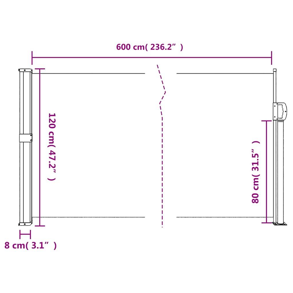 Maison Chic - Store Banne - Auvent latéral rétractable beige 120x600 cm - MEUBLE PRO-JU4948 - Image 10
