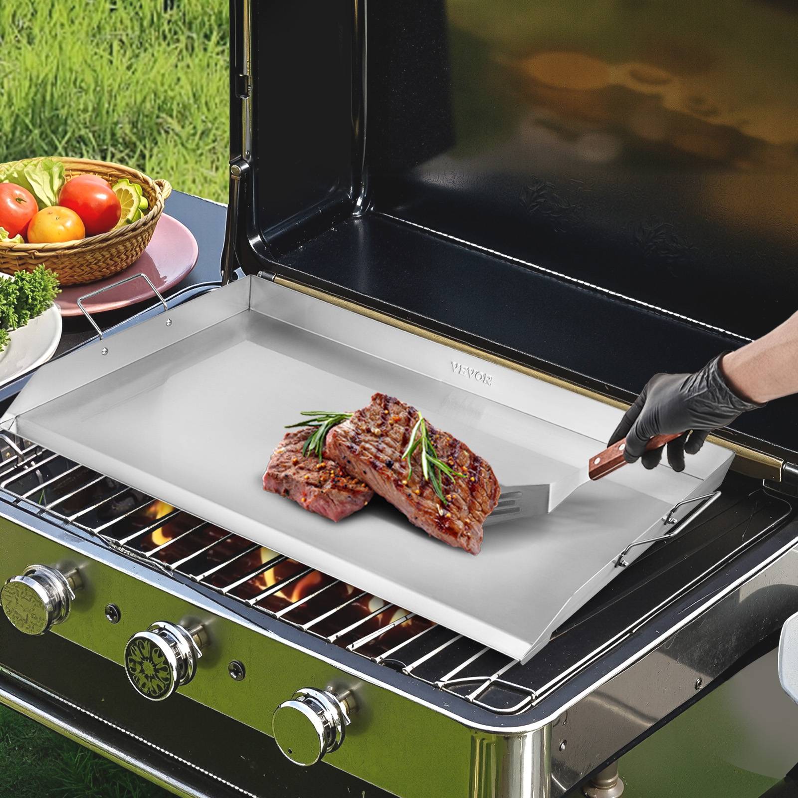 VEVOR Plaque cuisson acier inox 910x525mm, rectangulaire, gaz. - Image 8