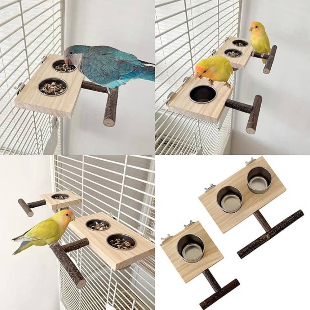 Perchoir Mangeoire Bois Pour Oiseaux - Image 2