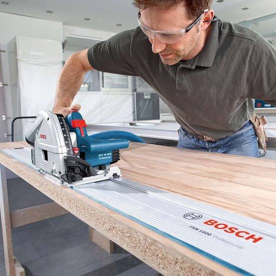 Bosch - Scie plongeante 1400W GKT 55 GCE Professional + rail de guidage FSN 1600 + coffret L-BOXX - BOSCH - 0601675002 - Image 5