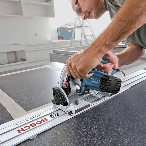 Bosch - Scie plongeante 1400W GKT 55 GCE Professional + rail de guidage FSN 1600 + coffret L-BOXX - BOSCH - 0601675002 - Image 4