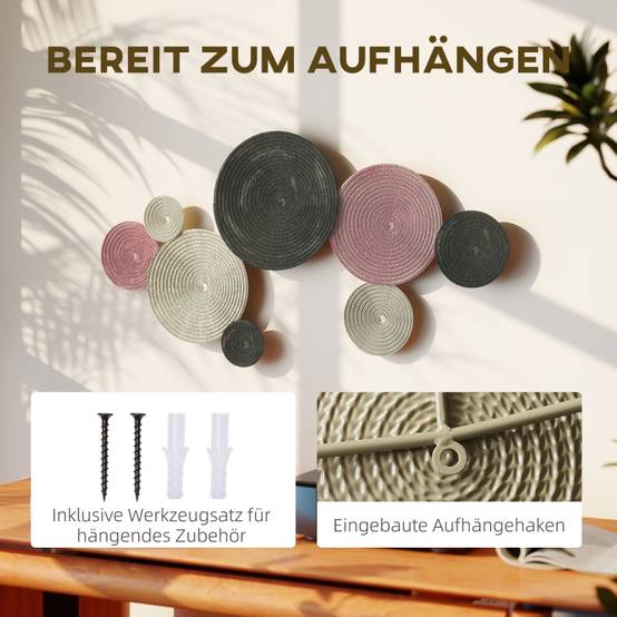 ComfortXL - Décoration murale métal salon chambre design 8 disques 110x58cm multicolore - ComfortXL Outdoor Living - Image 5