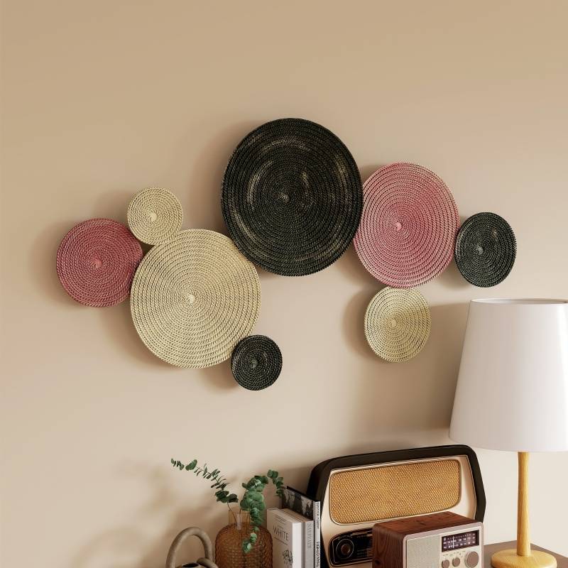ComfortXL - Décoration murale métal salon chambre design 8 disques 110x58cm multicolore - ComfortXL Outdoor Living - Image 8