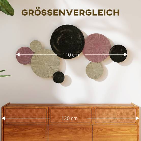 ComfortXL - Décoration murale métal salon chambre design 8 disques 110x58cm multicolore - ComfortXL Outdoor Living - Image 7