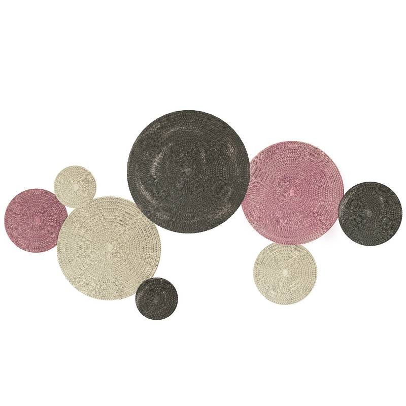 ComfortXL - Décoration murale métal salon chambre design 8 disques 110x58cm multicolore - ComfortXL Outdoor Living - Image 2