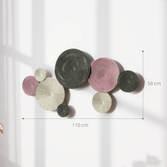 ComfortXL - Décoration murale métal salon chambre design 8 disques 110x58cm multicolore - ComfortXL Outdoor Living - Image 3