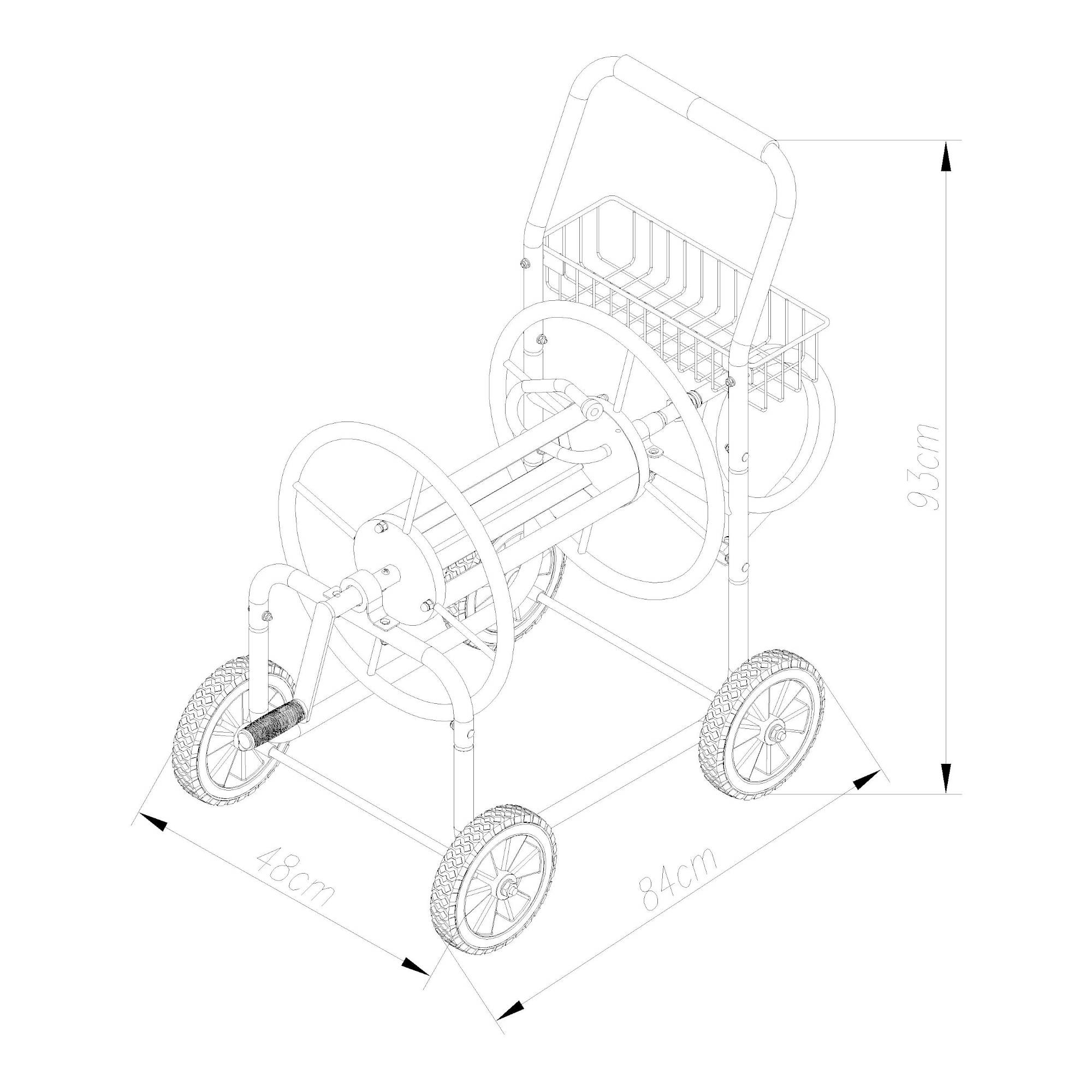 Pro.Tec - Enrouleur de tuyau Gelibolu 3/4 pouce pour tuyau jusqu'á 65 m gris [pro.tec] - Image 4