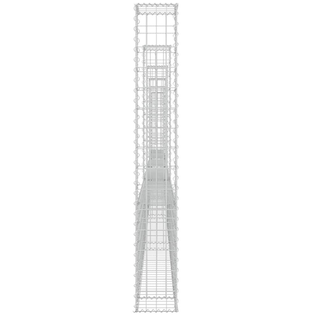 PANGIVO - Panier de gabion en fer argenté 620 x 20 x 150 cm avec 6 poteaux - PANGIVO - Image 4