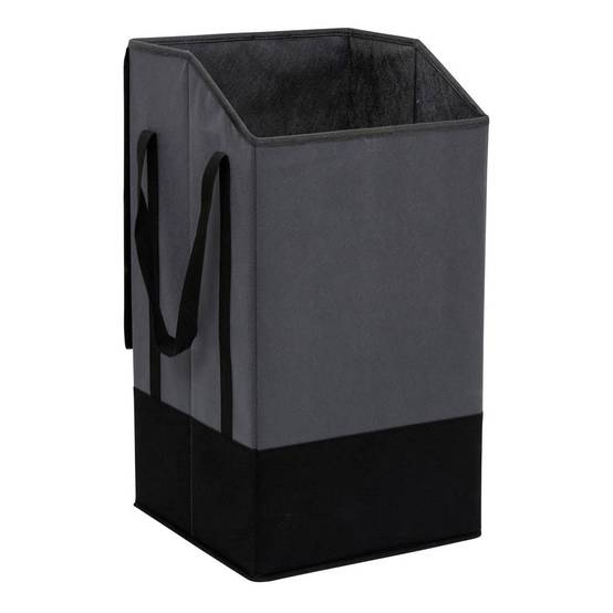 Panier à Linge en Tissu "Bicolore" 45L Gris - Image 1