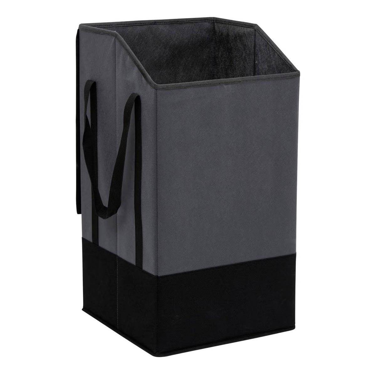 Panier à Linge en Tissu "Bicolore" 45L Gris - Image 1