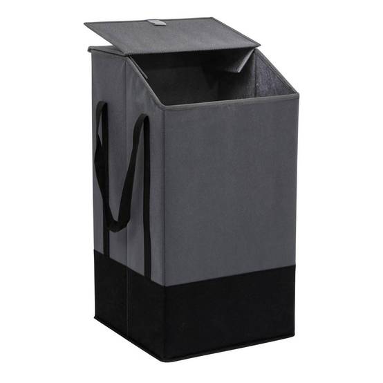Panier à Linge en Tissu "Bicolore" 45L Gris - Image 2