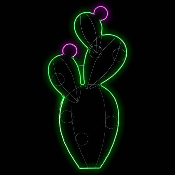 Lotti - Lampe néon déco 15W figuier de barbarie en pot 158x78 cm 496 leds vert / blanc chaud / rose Lotti - Image 5