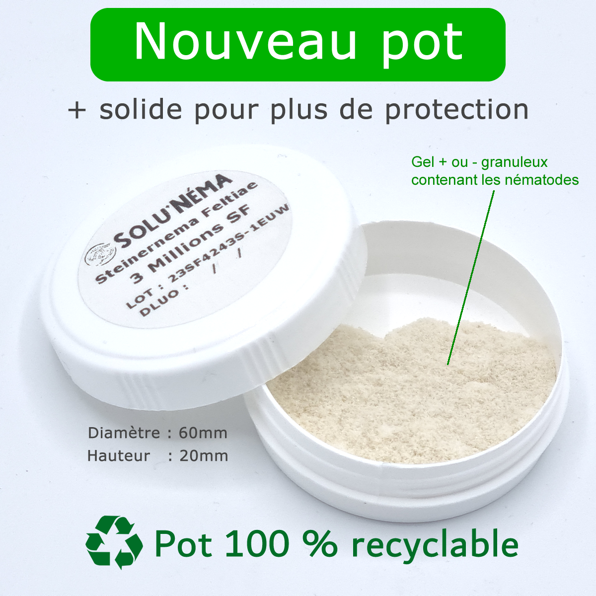 Solunéma - Nématodes SF contre la Mouche du Terreau - 3 millions Steinernema Feltiae - Traitement pour 12 à 15 pots soit environ 3m² - Image 2