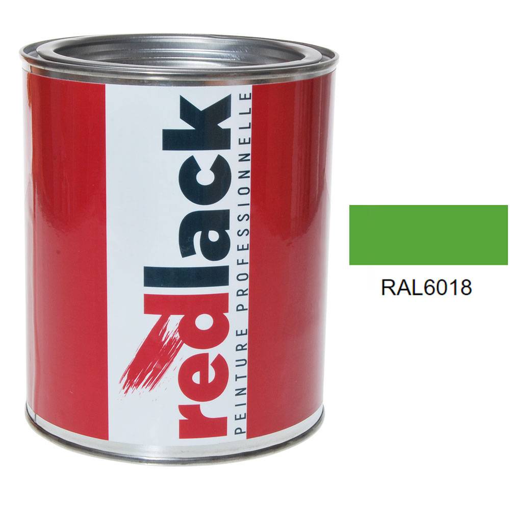 Peinture Vert jaune RAL 6018 Satiné multisupport 1L Redlack - Image 1