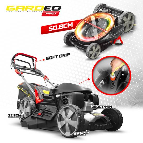 Gardeo Pro - Tondeuse thermique tractée 167CC avec moteur Honda, mulching et éjection latérale - Gardeo Pro - Image 4