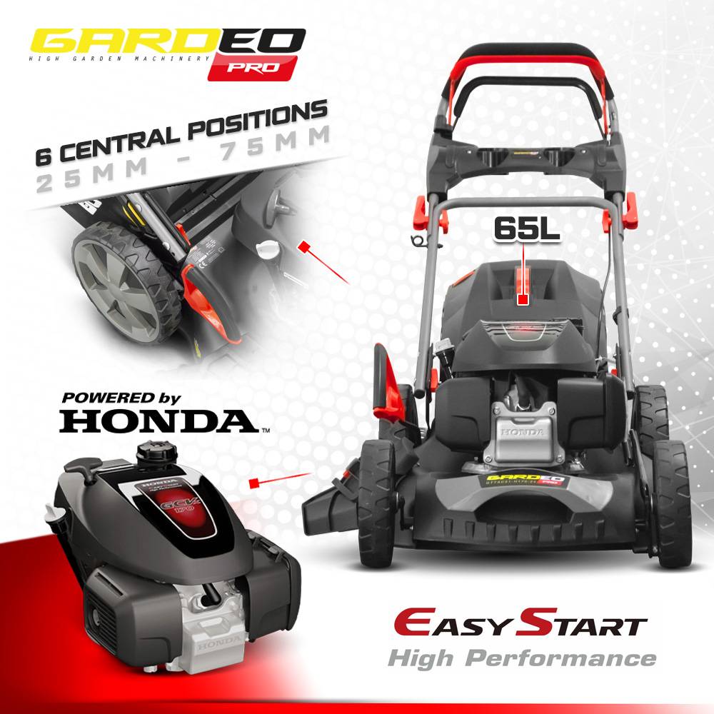 Gardeo Pro - Tondeuse thermique tractée 167CC avec moteur Honda, mulching et éjection latérale - Gardeo Pro - Image 3