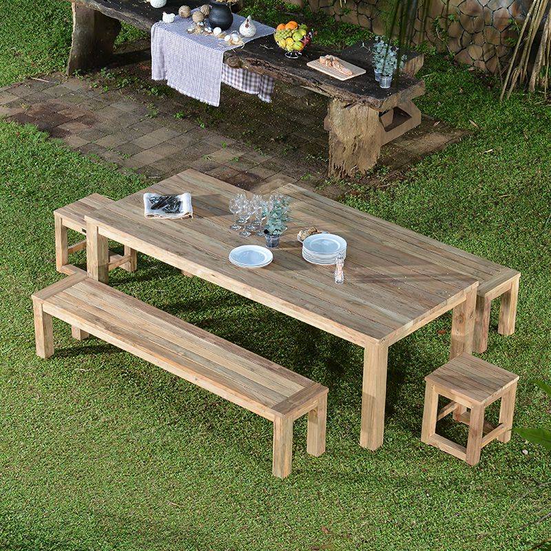 Banc en teck recyclé 210 cm Callao - Gecko Jardin - Image 4