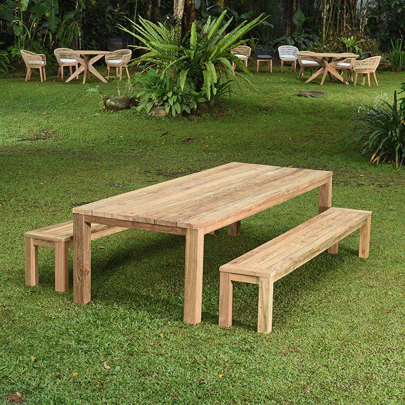 Banc en teck recyclé 210 cm Callao - Gecko Jardin - Image 1
