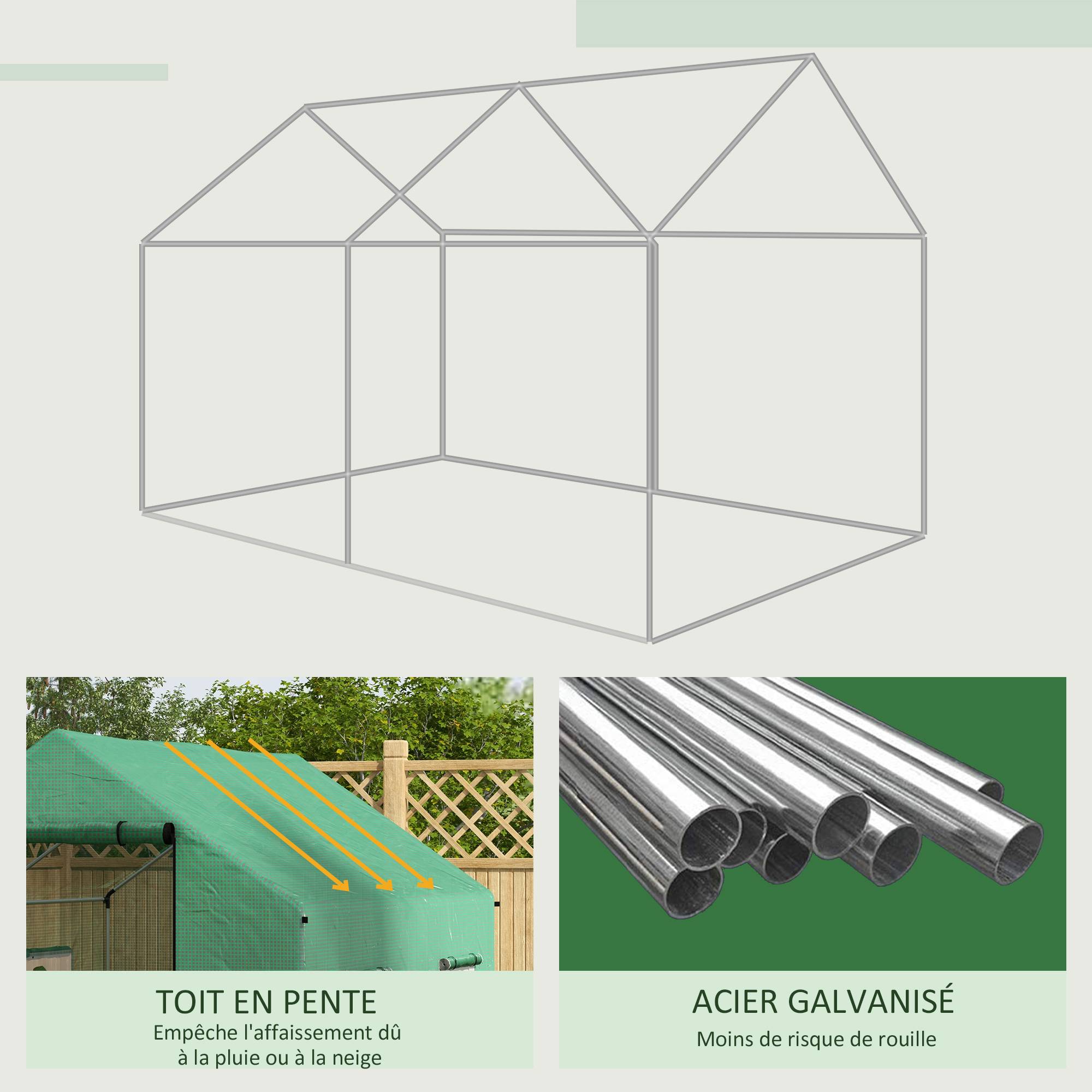 ComfortXL - Serre tunnel PE 2 x 3 x 2 m verte jardin potager porte enroulable ventilation - ComfortXL Outdoor Living - Image 9