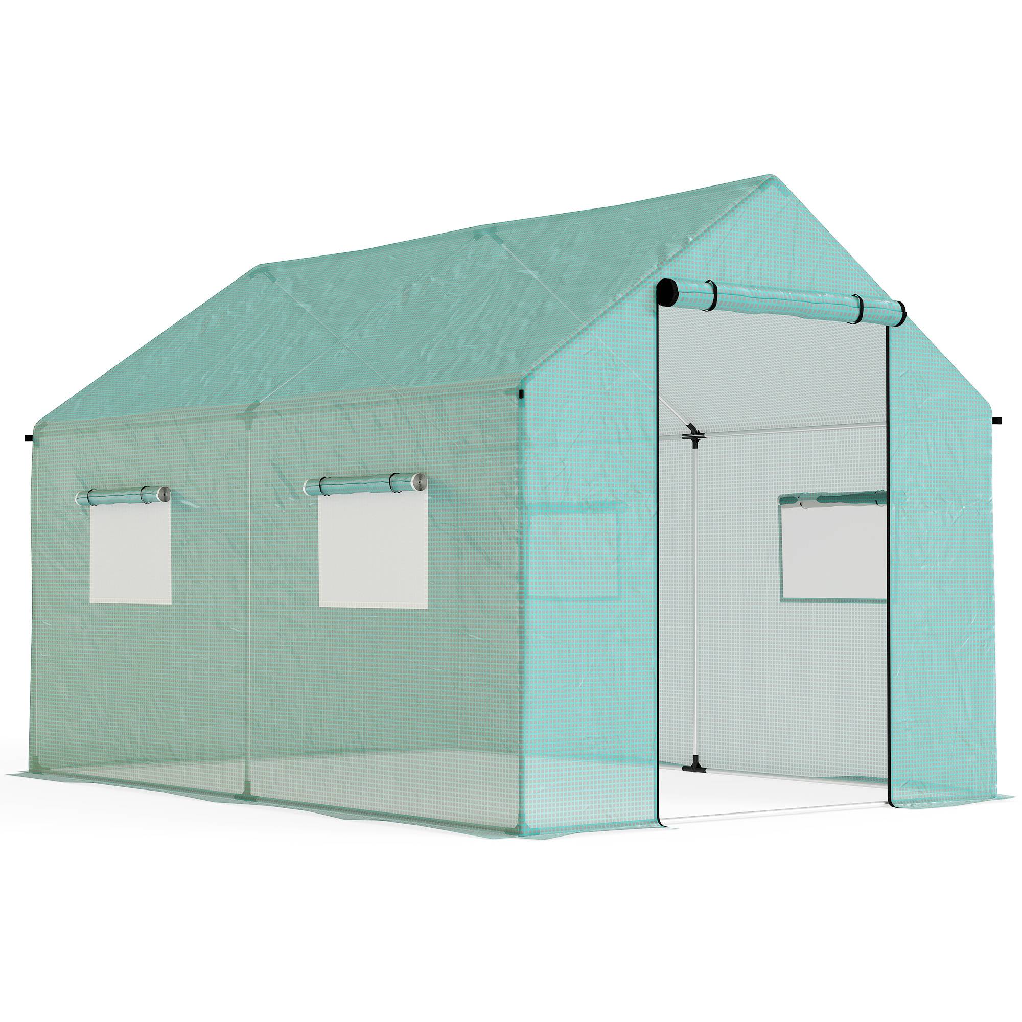 ComfortXL - Serre tunnel PE 2 x 3 x 2 m verte jardin potager porte enroulable ventilation - ComfortXL Outdoor Living - Image 2