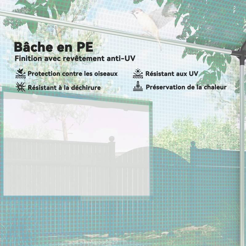 ComfortXL - Serre tunnel PE 2 x 3 x 2 m verte jardin potager porte enroulable ventilation - ComfortXL Outdoor Living - Image 4