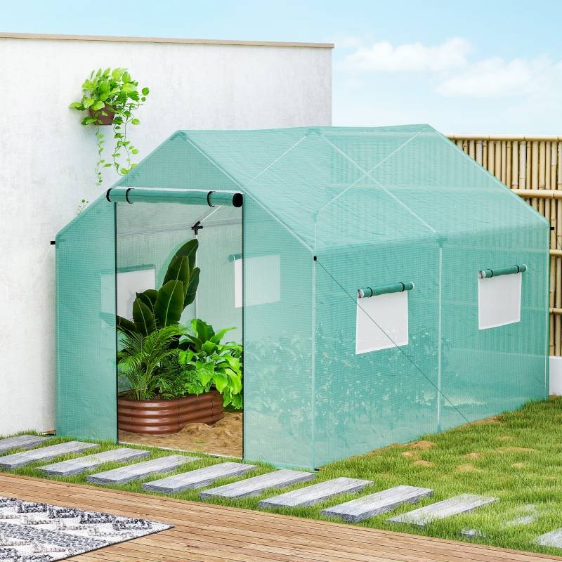 ComfortXL - Serre tunnel PE 2 x 3 x 2 m verte jardin potager porte enroulable ventilation - ComfortXL Outdoor Living - Image 8