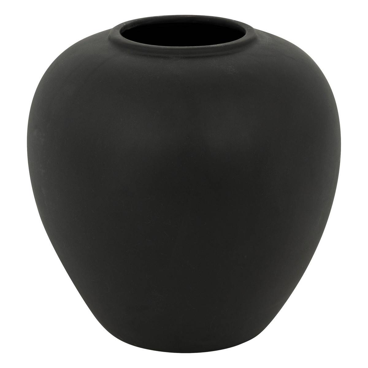 Atmosphera - Vase boule en céramique mat Noir H 22 cm - Image 1