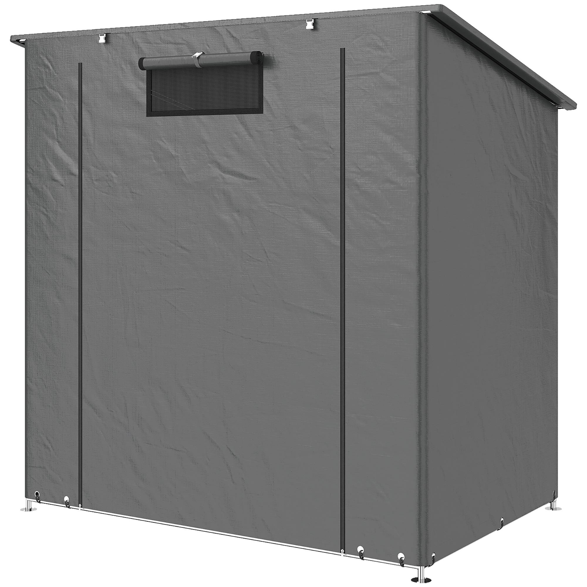 PANGIVO - Abri de jardin acier galvanisé et polyéthylène gris 187 x 120 x 204 cm - PANGIVO - Image 2